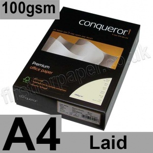 Conqueror Textured Laid, 100gsm, A4, Cream