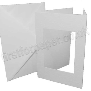 Dragonz, Rectangle Aperture, Hammer Texture White Two-Fold Cards, A5 With Envelopes - Pack of 10