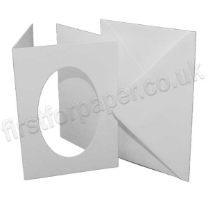 Dragonz, Oval Aperture, Hammer Texture White Two-Fold Cards, A5 With Envelopes - Pack of 10