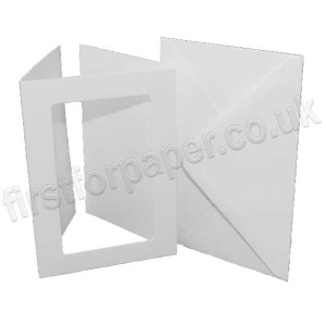 Dragonz, Rectangle Aperture, Hammer Texture White Two-Fold Cards, A6 With Envelopes - Pack of 10