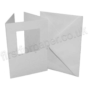 Dragonz, Square Aperture, Hammer Texture White Two-Fold Cards, A6 With Envelopes - Pack of 10