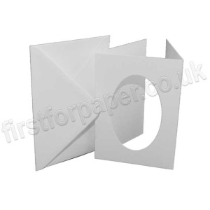 Dragonz, Oval Aperture, Hammer Texture White Two-Fold Cards, A6 With Envelopes - Pack of 10