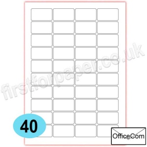 OfficeCom, Mutipurpose White Office Labels, 45.7 x 25.4mm, 100 sheets per pack
