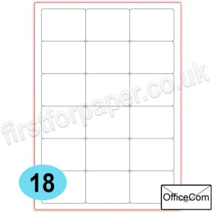 OfficeCom, Mutipurpose White Office Labels, 63.5 x 46.6mm, 100 sheets per pack