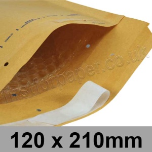 Master'in Gold Bubble Lined Mailer, Size B/00 (Int. size 120 x 210mm) - Box of 200