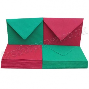 Red & Green C6 (114 x 162mm) Envelopes