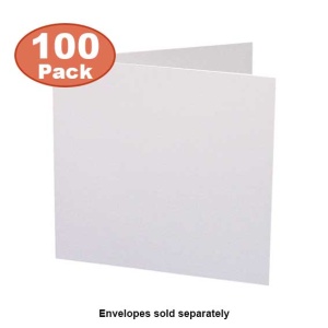 Pegasi, Blank White Plain Creased Card, 144mm Square, 300gsm - Pack of 100