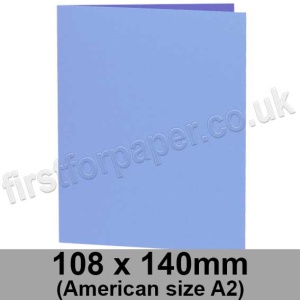 Rapid Colour, Pre-creased, Single Fold Cards, 240gsm, 108 x 140mm (American A2), Carolina Blue