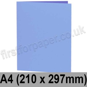 Rapid Colour, Pre-creased, Single Fold Cards, 240gsm, 210 x 297mm (A4), Carolina Blue