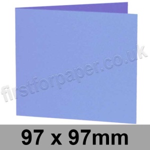 Rapid Colour, Pre-creased, Single Fold Cards, 240gsm, 97mm Square, Carolina Blue