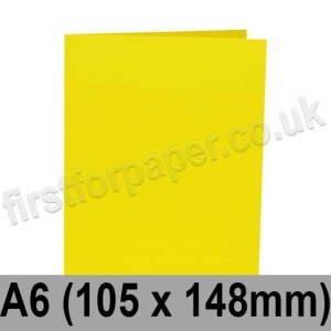 Rapid Colour, Pre-creased, Single Fold Cards, 240gsm, 105 x 148mm (A6), Cosmos Yellow