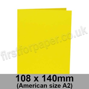 Rapid Colour, Pre-creased, Single Fold Cards, 240gsm, 108 x 140mm (American A2), Cosmos Yellow
