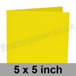 Rapid Colour, Pre-creased, Single Fold Cards, 240gsm, 127 x 127mm (5 x 5 inch), Cosmos Yellow