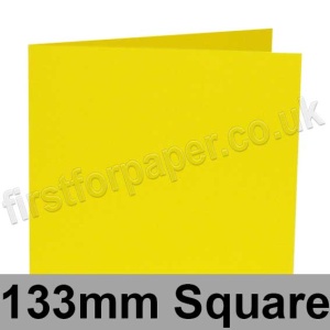 Rapid Colour, Pre-creased, Single Fold Cards, 240gsm, 133mm Square, Cosmos Yellow