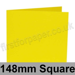 Rapid Colour, Pre-creased, Single Fold Cards, 240gsm, 148mm Square, Cosmos Yellow
