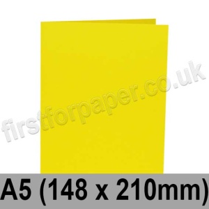 Rapid Colour, Pre-creased, Single Fold Cards, 240gsm, 148 x 210mm (A5), Cosmos Yellow