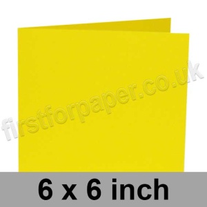 Rapid Colour, Pre-creased, Single Fold Cards, 240gsm, 152 x 152mm (6 x 6 inch) Square, Cosmos Yellow