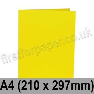 Rapid Colour, Pre-creased, Single Fold Cards, 240gsm, 210 x 297mm (A4), Cosmos Yellow