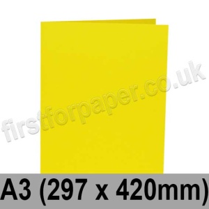 Rapid Colour, Pre-creased, Single Fold Cards, 240gsm, 297 x 420mm (A3), Cosmos Yellow