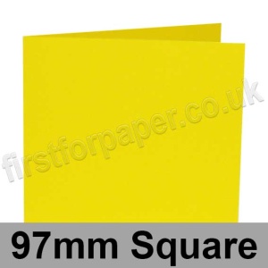 Rapid Colour, Pre-creased, Single Fold Cards, 240gsm, 97mm Square, Cosmos Yellow