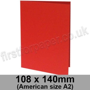 Rapid Colour Card, Pre-creased, Single Fold Cards, 240gsm, 108 x 140mm (American A2), Lava Red