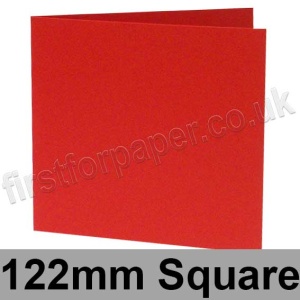 Rapid Colour Card, Pre-creased, Single Fold Cards, 240gsm, 122mm Square, Lava Red