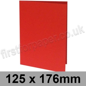 Rapid Colour Card, Pre-creased, Single Fold Cards, 240gsm, 125 x 176mm, Lava Red