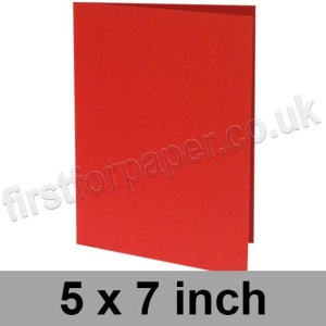 Rapid Colour Card, Pre-creased, Single Fold Cards, 240gsm, 127 x 178mm (5 x 7 inch), Lava Red