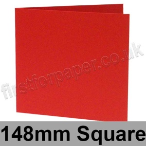 Rapid Colour Card, Pre-creased, Single Fold Cards, 240gsm, 148mm Square, Lava Red