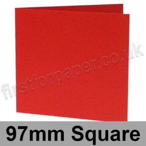 Rapid Colour Card, Pre-creased, Single Fold Cards, 240gsm, 97mm Square, Lava Red