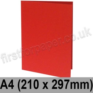 Rapid Colour Card, Pre-creased, Single Fold Cards, 240gsm, 210 x 297mm (A4), Lava Red