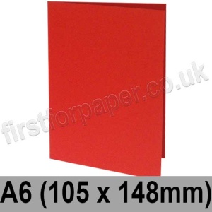 Rapid Colour Card, Pre-creased, Single Fold Cards, 240gsm, 105 x 148mm (A6), Lava Red