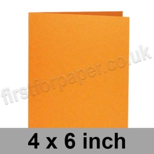Rapid Colour Card, Pre-creased, Single Fold Cards, 240gsm, 102 x 152mm (4 x 6 inch), Tiger Orange