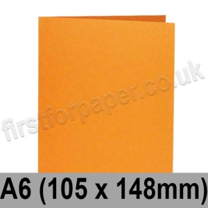 Rapid Colour Card, Pre-creased, Single Fold Cards, 240gsm, 105 x 148mm (A6), Tiger Orange