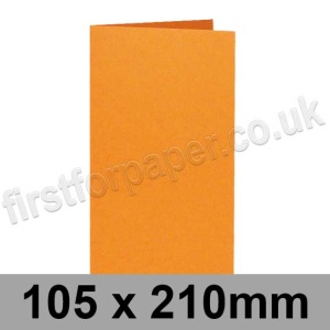 Rapid Colour Card, Pre-creased, Single Fold Cards, 240gsm, 105 x 210mm, Tiger Orange