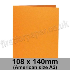 Rapid Colour Card, Pre-creased, Single Fold Cards, 240gsm, 108 x 140mm (American A2), Tiger Orange