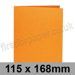 Rapid Colour Card, Pre-creased, Single Fold Cards, 240gsm, 115 x 168mm, Tiger Orange
