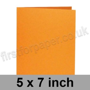 Rapid Colour Card, Pre-creased, Single Fold Cards, 240gsm, 127 x 178mm (5 x 7 inch), Tiger Orange