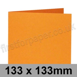 Rapid Colour Card, Pre-creased, Single Fold Cards, 240gsm, 133mm Square, Tiger Orange