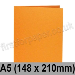 Rapid Colour Card, Pre-creased, Single Fold Cards, 240gsm, 148 x 210mm (A5), Tiger Orange