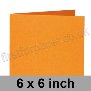 Rapid Colour Card, Pre-creased, Single Fold Cards, 240gsm, 152 x 152mm (6 x 6 inch) Square, Tiger Orange