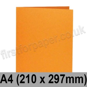 Rapid Colour Card, Pre-creased, Single Fold Cards, 240gsm, 210 x 297mm (A4), Tiger Orange