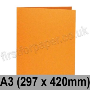 Rapid Colour Card, Pre-creased, Single Fold Cards, 240gsm, 297 x 420mm (A3), Tiger Orange