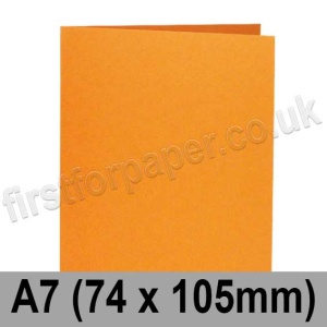 Rapid Colour Card, Pre-creased, Single Fold Cards, 240gsm, 74 x 105mm (A7), Tiger Orange
