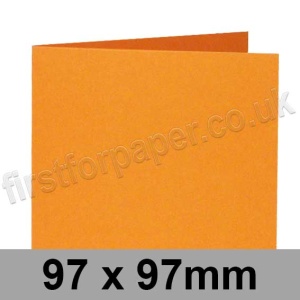 Rapid Colour Card, Pre-creased, Single Fold Cards, 240gsm, 97mm Square, Tiger Orange