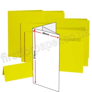 Rapid Colour, Pre-creased, Two Fold (3 Panels) Cards, 240gsm, 99 x 210mm, Cosmos Yellow