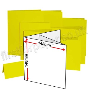 Rapid Colour, Pre-creased, Two Fold (3 Panels) Cards, 240gsm, 148 x 148mm, Cosmos Yellow