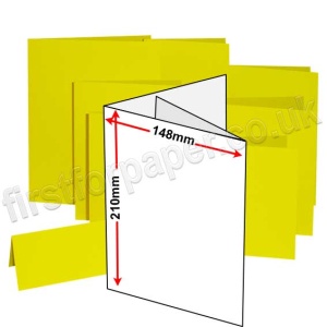 Rapid Colour, Pre-creased, Two Fold (3 Panels) Cards, 240gsm, 148 x 210mm (A5), Cosmos Yellow